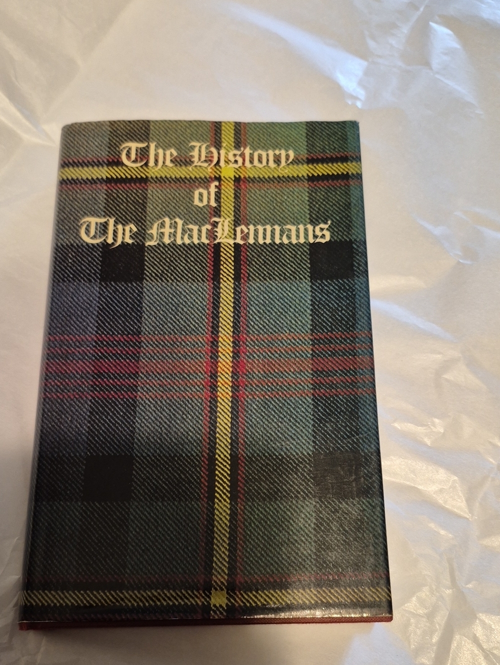 1978 Copyright Of The History of The MacLennans Plaid Hardcover  Green Tartan